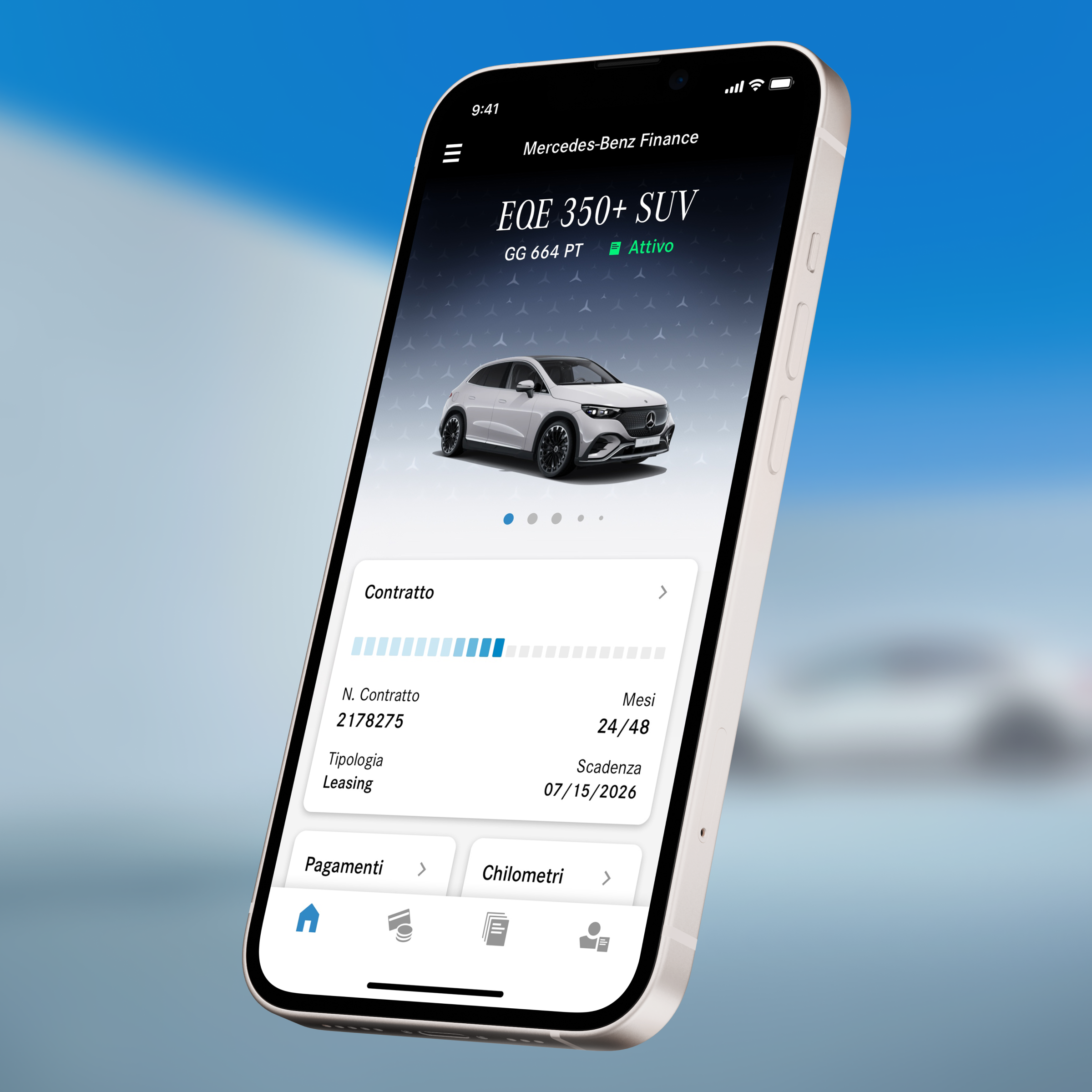 FInance | Mercedes-Benz Uno screen dell'app Finance di Mercedes-Benz